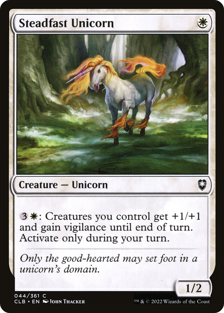 Steadfast Unicorn (044) Foil - Commander Legends: Battle for Baldur's Gate