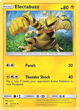 Electabuzz (42) Reverse Holofoil - SM Burning Shadows