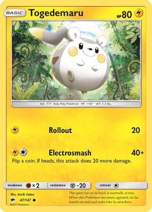 Togedemaru (47) Reverse Holofoil - Burning Shadows