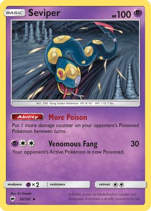 Seviper (50) Reverse Holofoil - Burning Shadows