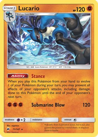 Lucario (71) Reverse Holofoil - Burning Shadows