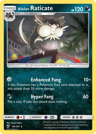 Alolan Raticate (82) Reverse Holofoil - Burning Shadows
