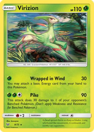 Virizion (8) Reverse Holofoil - Shining Legends