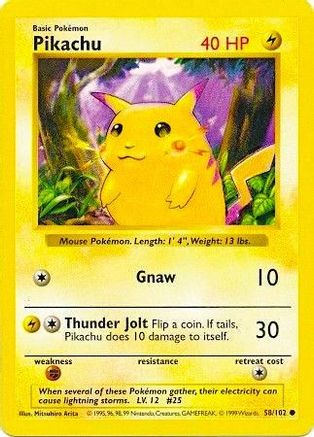 Pikachu (Red Cheeks) (58) (1st Edition) - Base Set (Shadowless)