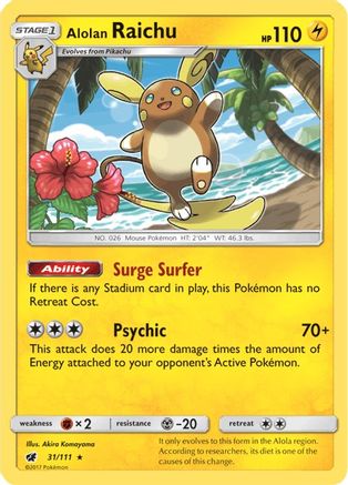 Alolan Raichu (31) Holofoil - SM Crimson Invasion