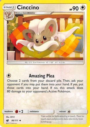 Cinccino (86) Reverse Holofoil - Crimson Invasion