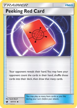 Peeking Red Card (97) Reverse Holofoil - Crimson Invasion
