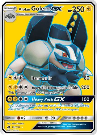 Alolan Golem GX (Full Art) (102) Holofoil - SM Crimson Invasion
