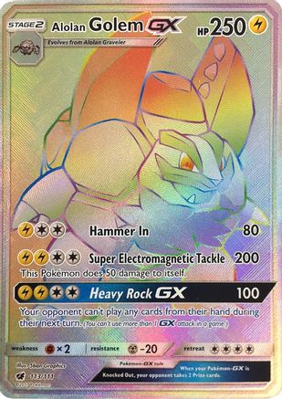 Alolan Golem GX (Secret) (113) Holofoil - SM Crimson Invasion