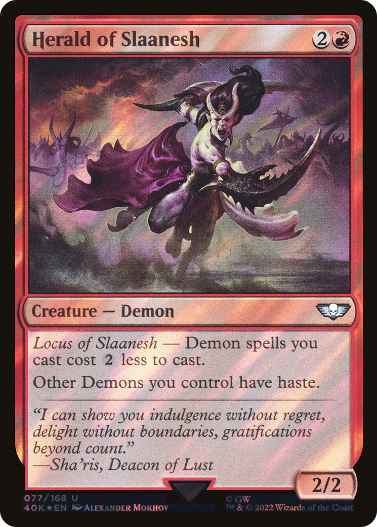 Herald of Slaanesh (077) Surge Foil - Warhammer 40,000 Commander