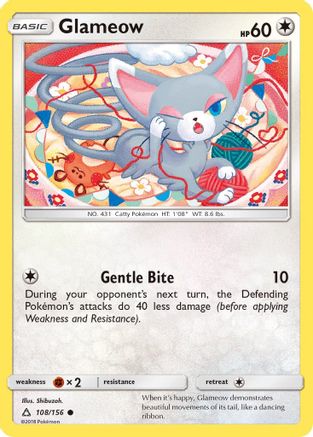 Glameow (108) Reverse Holofoil - Ultra Prism