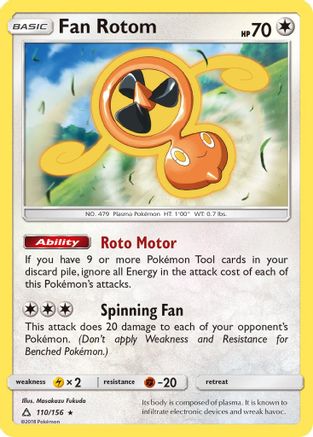Fan Rotom (110) Reverse Holofoil - SM Ultra Prism