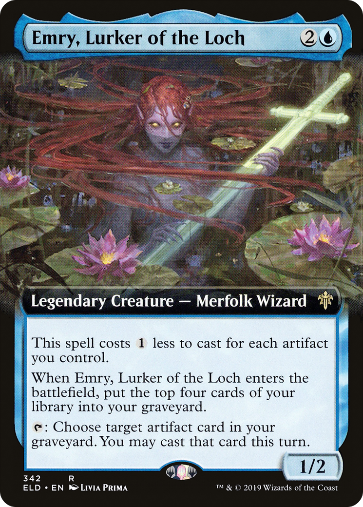 Emry, Lurker of the Loch (Extended Art) (342) Foil - Throne of Eldraine