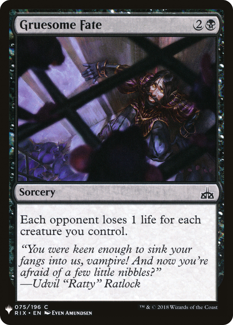 Gruesome Fate (RIX-75) - The List
