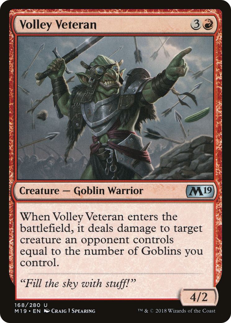 Volley Veteran (168) Foil - Core Set 2019