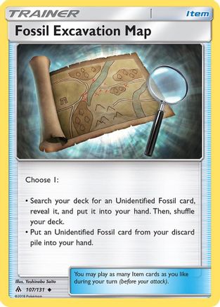 Fossil Excavation Map (107) Reverse Holofoil - Forbidden Light