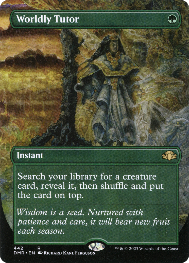 Worldly Tutor (Borderless) (442) - Dominaria Remastered