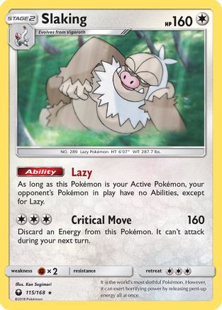 Slaking (115) Holofoil - SM  Celestial Storm
