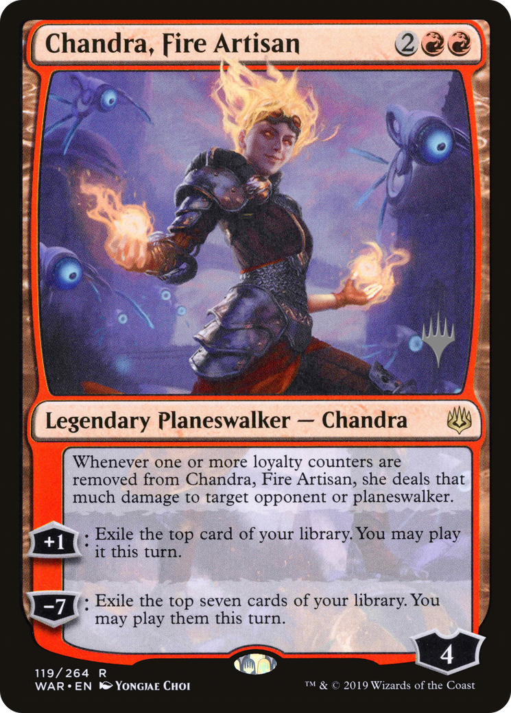 Chandra, Fire Artisan (119p) - War of the Spark Promos