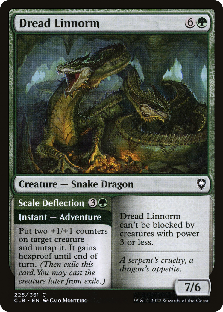 Dread Linnorm // Scale Deflection (225) Foil - Commander Legends: Battle for Baldur's Gate