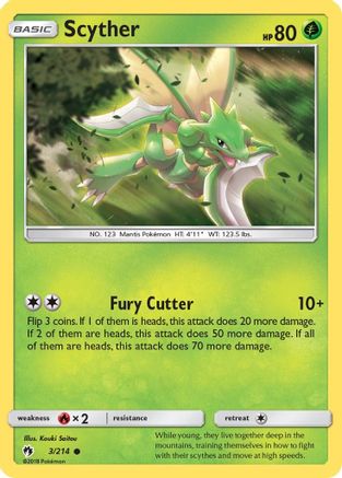 Scyther (3) Reverse Holofoil - Lost Thunder