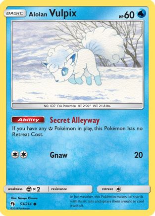 Alolan Vulpix (53) Reverse Holofoil - Lost Thunder