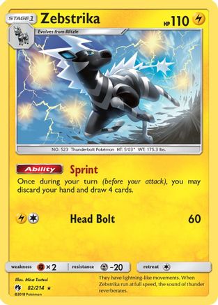Zebstrika (82) Reverse Holofoil - Lost Thunder