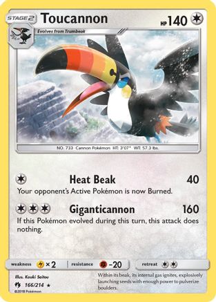 Toucannon (166) Reverse Holofoil - Lost Thunder