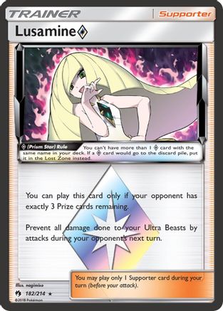 Lusamine Prism Star (182) Holofoil - Lost Thunder