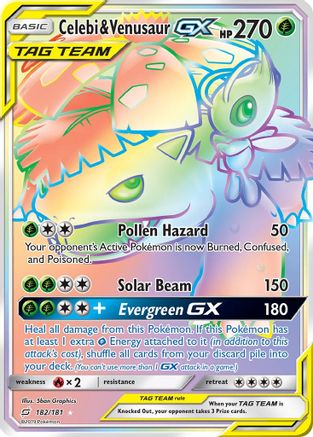 Celebi & Venusaur GX (Secret) (182) Holofoil - Team Up