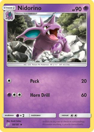 Nidorino (58) Reverse Holofoil - Team Up