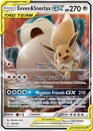 Eevee & Snorlax GX (120) Holofoil - SM Team Up