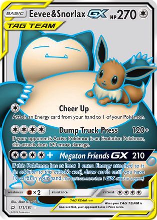 Eevee & Snorlax GX (Full Art) (171) Holofoil - SM Team Up