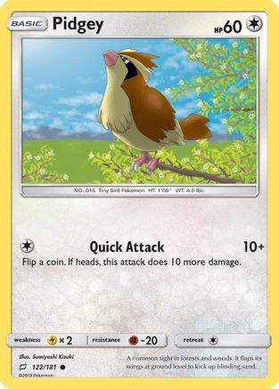 Pidgey (122) Reverse Holofoil - Team Up