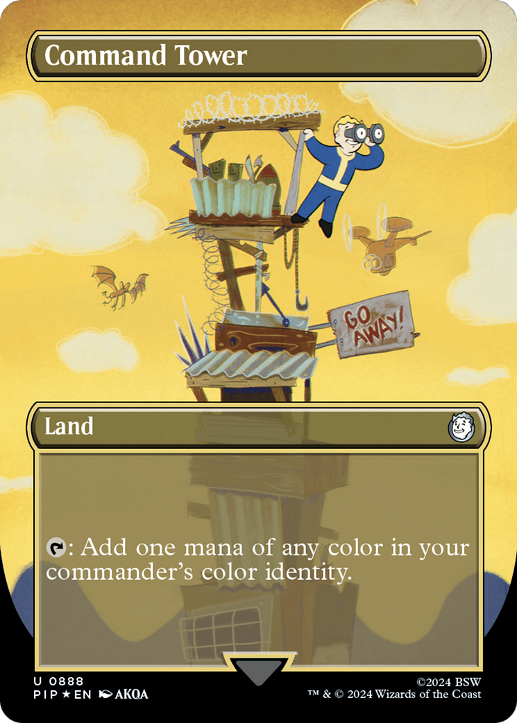 Command Tower (Borderless) (Surge Foil) (888) Foil - Fallout