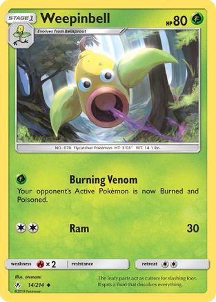 Weepinbell (14) Reverse Holofoil - Unbroken Bonds