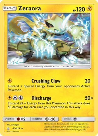 Zeraora (60) Reverse Holofoil - Unbroken Bonds