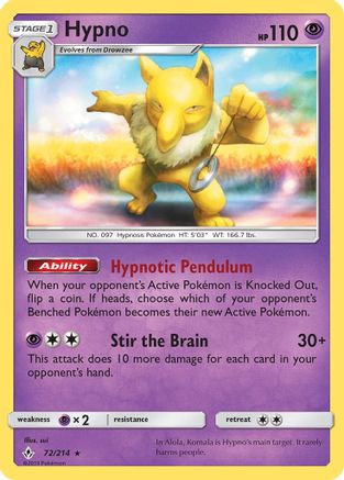 Hypno (72) Reverse Holofoil - Unbroken Bonds