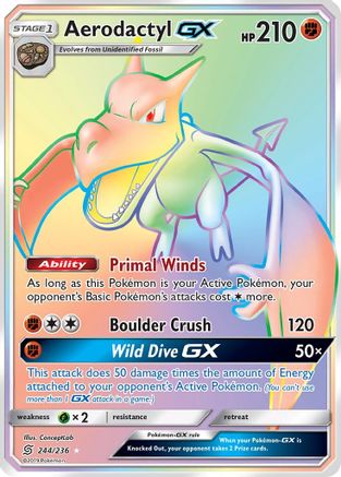 Aerodactyl GX (Secret) (244) Holofoil - Unified Minds
