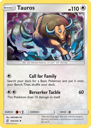 Tauros (164) Reverse Holofoil - Unified Minds