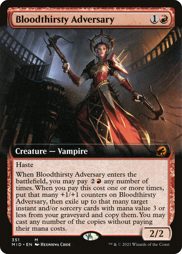 Bloodthirsty Adversary (Extended Art) (351) Foil - Innistrad: Midnight Hunt