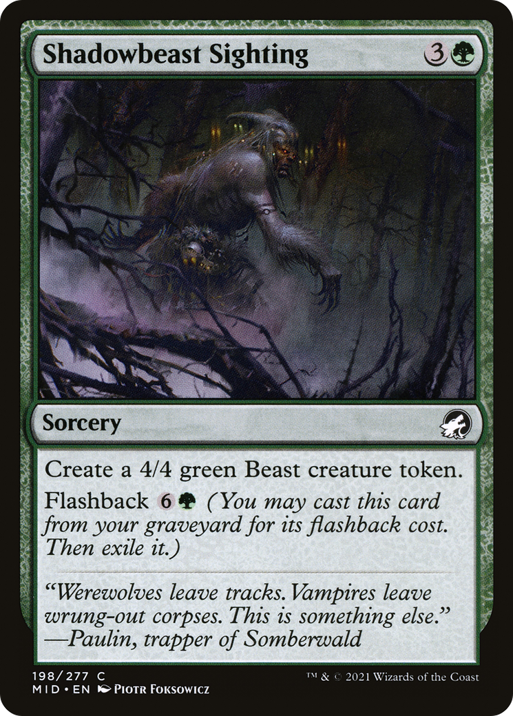 Shadowbeast Sighting (198) Foil - Innistrad: Midnight Hunt