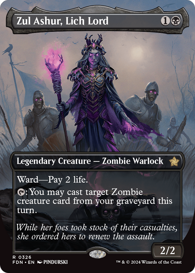 Zul Ashur, Lich Lord (Borderless) (326) Foil - Foundations