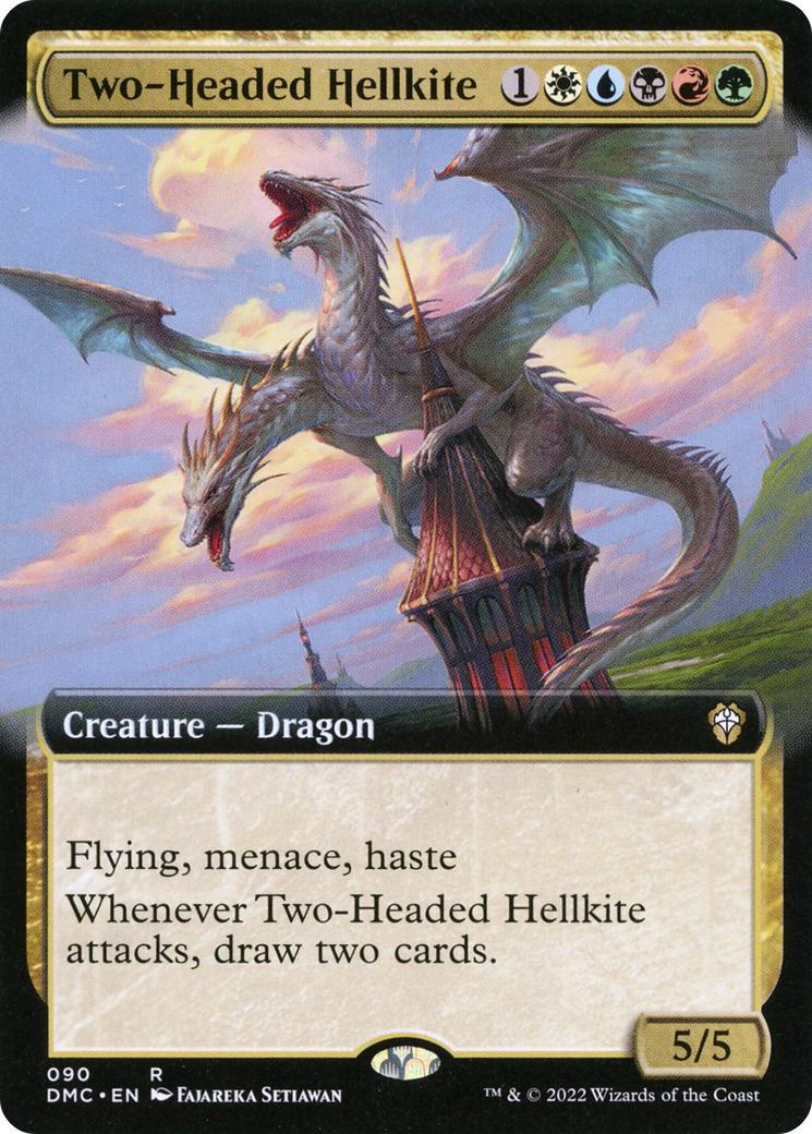 Two-Headed Hellkite (Extended Art) (090) - Dominaria United Commander
