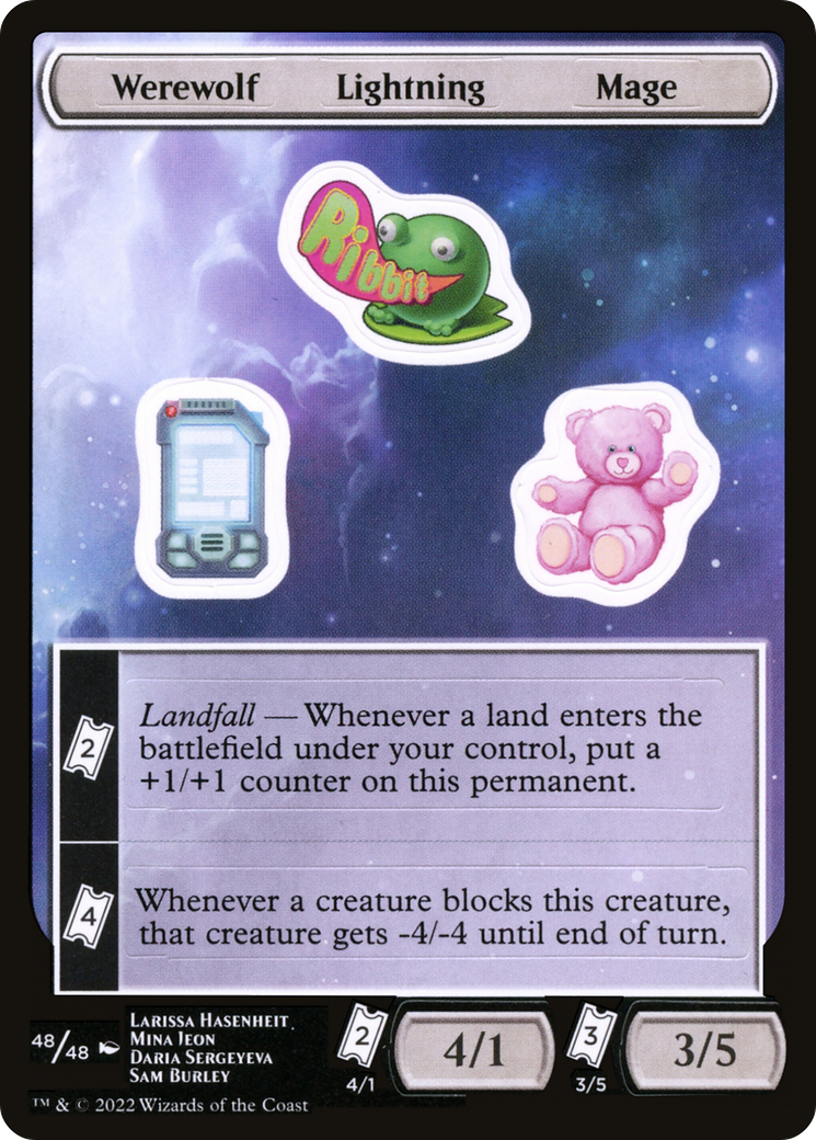 Werewolf Lightning Mage (048) - Unfinity Sticker Sheets