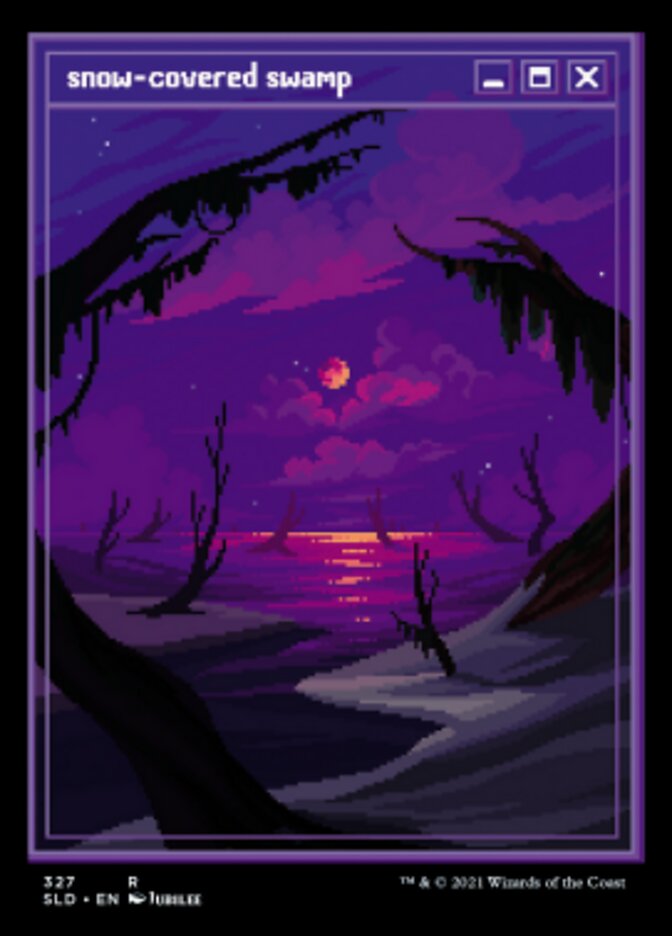 Snow-Covered Swamp (PixelSnowLands.jpg) (Foil Etched) (327) Foil - Secret Lair Drop Series