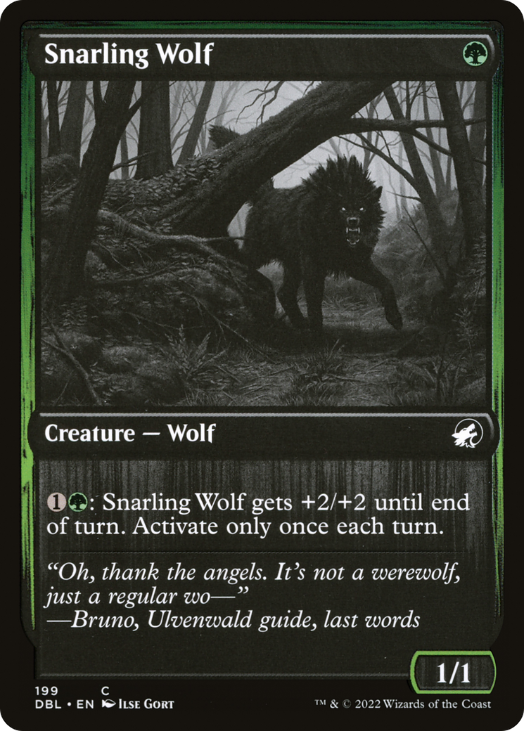 Snarling Wolf (199) Foil - Innistrad: Double Feature