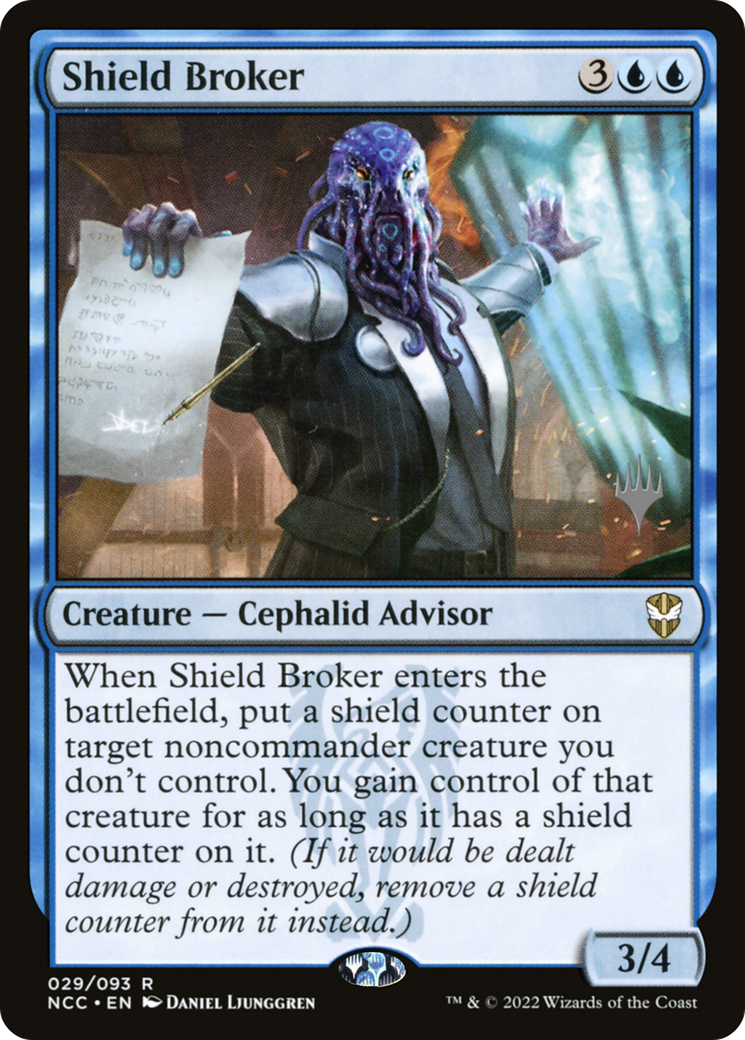 Shield Broker (029) Foil - New Capenna Commander Promos