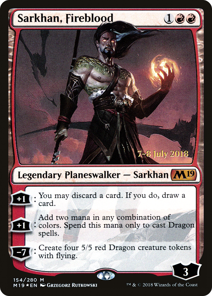 Sarkhan, Fireblood (154) Foil - Core Set 2019 Promos