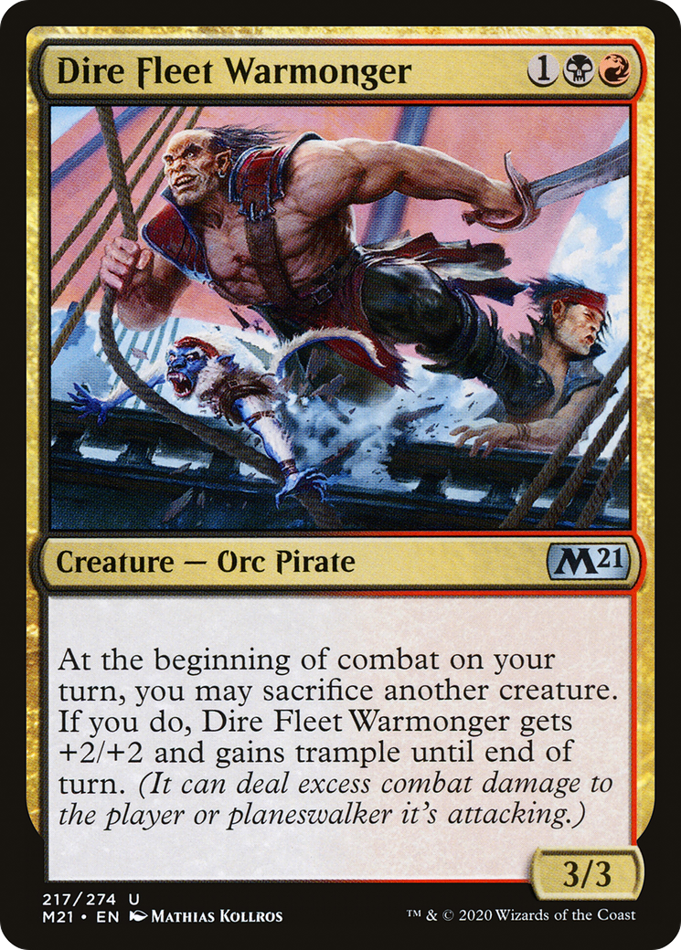 Dire Fleet Warmonger (217) Foil - Core Set 2021